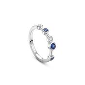 Raindance Half-Hoop Platinum Diamond and Sapphire Ring