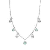 Beach Seven Stone Platinum Diamond and Paraiba Tourmaline Necklace image