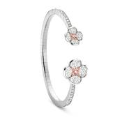 Posie Platinum and Rose Gold Diamond Bangle image