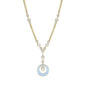 Raindance Diamond Blue Enamel Yellow Gold Pendant image