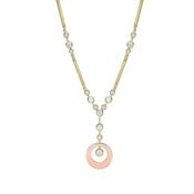 Raindance Diamond Pink Enamel Yellow Gold Pendant image