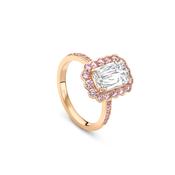 Scalloped Ashoka Diamond and Pink Diamond Rose Gold Ring image