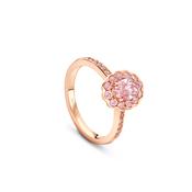 Scalloped Oval Pink Diamond Rose Gold Ring image