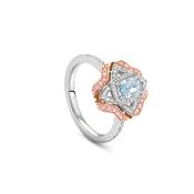 Quatrefoil Cushion Blue Diamond Ring image