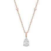 Classic Rose Gold Pear Diamond Pendant image