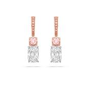 Ashoka and Brilliant Pink Diamond Rose Gold Drop Earrings image
