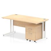 Impulse Cantilever Straight Desk with Mobile Pedestal 1600 x 800