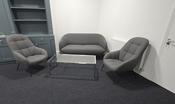 WON Design 3-Piece Sofa &amp; Lounge Set with Glass Coffee Table image