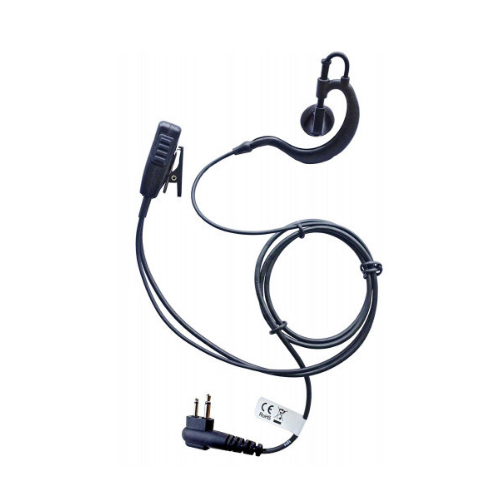 Aftermarket G Shape Earpiece PTT Lapel Mic Kenwood Two pin