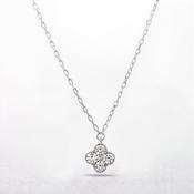 0.27ct Four Natural Diamond Delicate Flower Shape Pendant in 18ct White Gold image