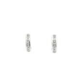 0.28ct Natural Diamond Small Hoop Earrings in 18ct White Gold image