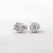 0.30ct Natural Diamond 4.5mm Round Invisible Set Stud Earrings in 18ct White Gold image