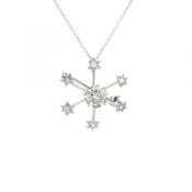 0.30ct Natural Diamond Snow Flake Pendant &amp; Brooch Chain in 18ct White Gold