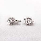 0.30ct Natural Diamond Solitaire Stud Earrings in 18ct White Gold image