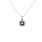 0.30ct Sapphire &amp; 0.27ct Diamond Pendant in 18ct White Gold image