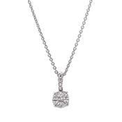 0.40ct Natural Diamond 6.2mm Invisible Set Round Pendant in 18ct White Gold image