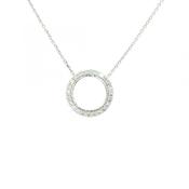 0.43ct Natural Diamond Circle Pendant in 14ct White Gold image