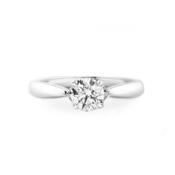 0.50ct D VS2 Certified Solitaire Natural Diamond With Hidden Halo Ring set in 18ct White Gold image