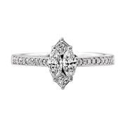 0.55ct Natural Diamond Marquise Shape Ring in 18ct White Gold