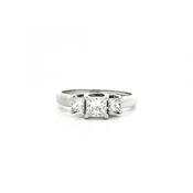 0.58ct Natural Diamond 3 Stone Princess Cut Ring Set in 18ct White Gold image