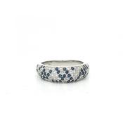 0.60ct Sapphire &amp; 0.40ct Natural Diamond Cluster Dome Dress Ring in 18ct White Gold image