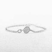 0.68ct Natural Diamond Multi Stone Oval Halo Bracelet in 18ct White Gold image
