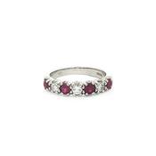 0.70ct Ruby &amp; 0.35ct Natural Diamond Seven Stone Ring in 18ct White Gold image