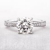 0.93ct L i1 GIA Certified Round Brilliant Cut Natural Diamond Solitaire Platinum Engagement Ring image