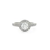 18ct White Gold 0.50ct Round Brilliant-cut halo cluster ring set in four claw image