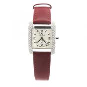 18ct White Gold &amp; Natural Diamond Jean Marcel Ladies Watch on Leather Strap image