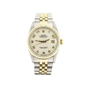 1993 Gents Two Tone Rolex Datejust with Gold Arabic &amp; White Dial on Jubliee Bracelet image