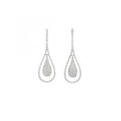 1.03ct Natural Diamond Pear Shape Style Drop Earrings in 18ct White Gold image