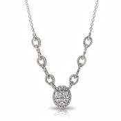 1.20ct Natural Diamonds F VS Invisible Set Oval Shape Necklace in 18ct White Gold