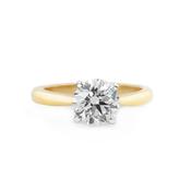 1.31ct F VS2 GIA Certified Natural Diamond Solitaire 18ct Yellow Gold Engagement Ring image