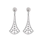 1.32ct Natural Diamond Chandelier Fan Shaped Drop Earrings in 18ct White Gold image