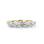 1.33ct Graduated Five Stone Brilliant Cut Natural Diamond Ring Set in 18ct Yellow Gold image