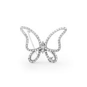 1.58ct Natural Diamond Butterfly Brooch Set In 18ct White Gold image