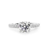 1.60ct Fvs2 Natural Diamond Solitaire With Natural Diamond Shoulders 0.30ct In 18ct White Gold image