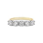 2.01ct D VS GIA Certified Five Stone Round Cut Natural Diamond Set in 18ct Yellow Gold image