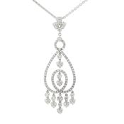 2.25ct Estimated Total Natural Diamond Weight Fancy Drop Pendant &amp; Chain Weighing 14 Grams image
