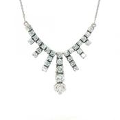 2.25ct Natural Diamond Frindge Necklet on Chain in 18ct White Gold