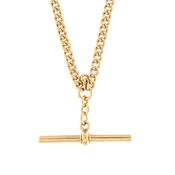 30g 16" Curb Albert T-Bar Chain in 9ct Rose Gold image
