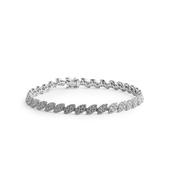3.87ct Natural Diamond Marquise Cluster Line Bracelet in 18ct White Gold image