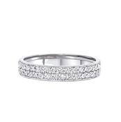 0.54ct 3.5mm 2 Row Grain Set Natural Diamond Wedding Band In 18ct White Gold - P