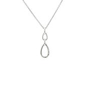 Double Loop Pear Shape Natural Diamond Pendant in 9ct White Gold image