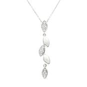 Marquise Shaped Natural Diamond Drop Pendant in 9ct White Gold image