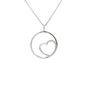 Round Shaped Natural Diamond Heart Pendant in 9ct White Gold image