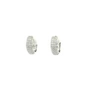 0.54ct Natural Diamond Grain Set Hoop Earrings In 18ct White Gold image