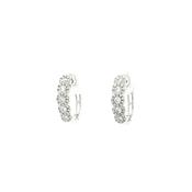 0.49ct Natural Diamond Round Cut Halo Hoop Earrings in 18ct White Gold
