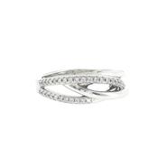 9ct White Gold 0.13ct Diamond Set Dress Ring image